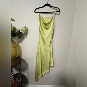 Elegant Lime Green Slip Dress